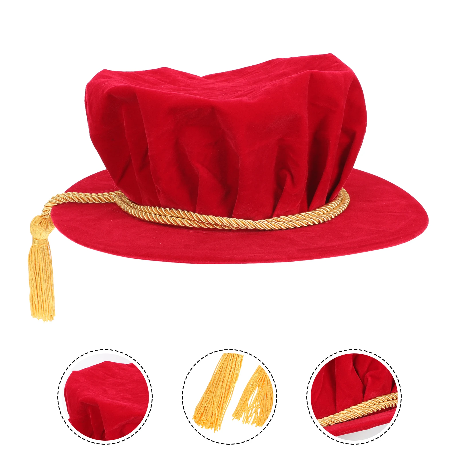 

Doctor's Hat Hats Graduation Ceremony Tam for Adult Doctoral Velvet Men and Women Convocation Cap Phd