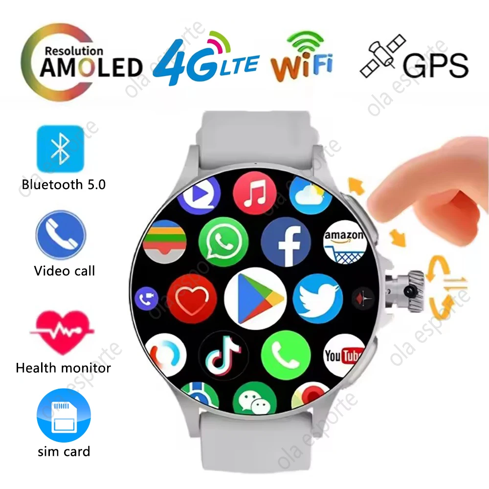

GT200 Смарт-часы 4G SIM-карта 1,95-дюймовый AMOLED-экран 750*750 HD-разрешение Телескопическая поворотная камера Сенсорный монитор сна Smartwatch