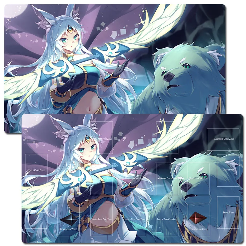 

YuGiOh Apollousa Bow Of The Goddess TCG CCG Playmat Коврик для торговых карточных игр Настольный игровой коврик Коврик для мыши 60x35 см Бесплатная сумка