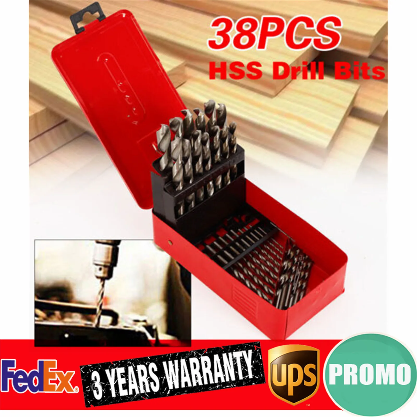 

38 yraálрен Набор метрических сверл Hss Iron Twist Steel Twist Набор высокоскоростных полных насадок 1-13 мм Набор метрических сверл + чехол