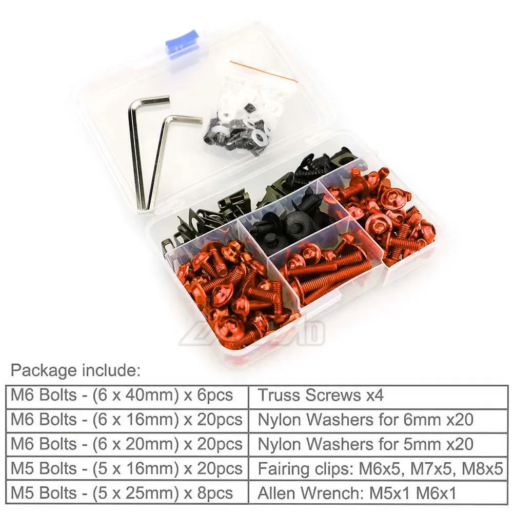 Pernos de carenado para motocicleta, Kit de tornillos y tuercas de Clip para KTM Duke RC 125, 200, 250, 390, 690, 790, 990, 1190, 1290, ADV Enduro