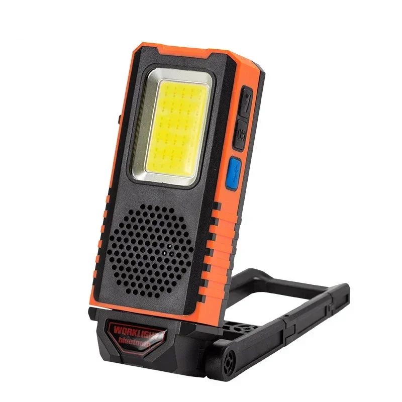 LED 작업등 COB 충전식 작업등(자석 베이스, Bluetooth 호환 스피커, 후크, LED 손전등 검사 포함)