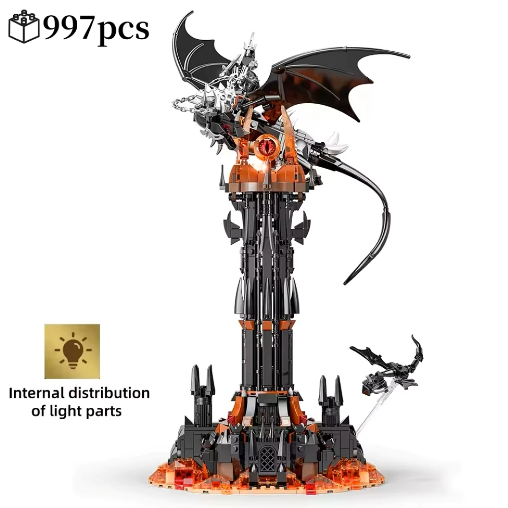 

Moc-Lord Movie Rings Модель The Fell Beast Magic Tower Строительные блоки Замок Fortress Креативная сборка кирпичей Игрушки Подарок для ребенка