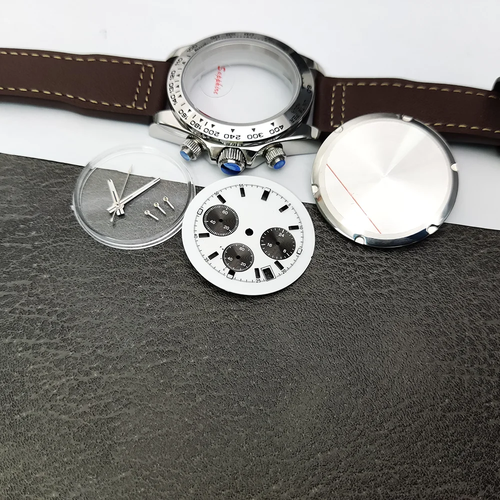 Cassa per orologio da uomo alla moda da 40 mm adatta per movimento VK63 Orologio con codice di temporizzazione multifunzionale che si illumina al quadrante notturno impermeabile