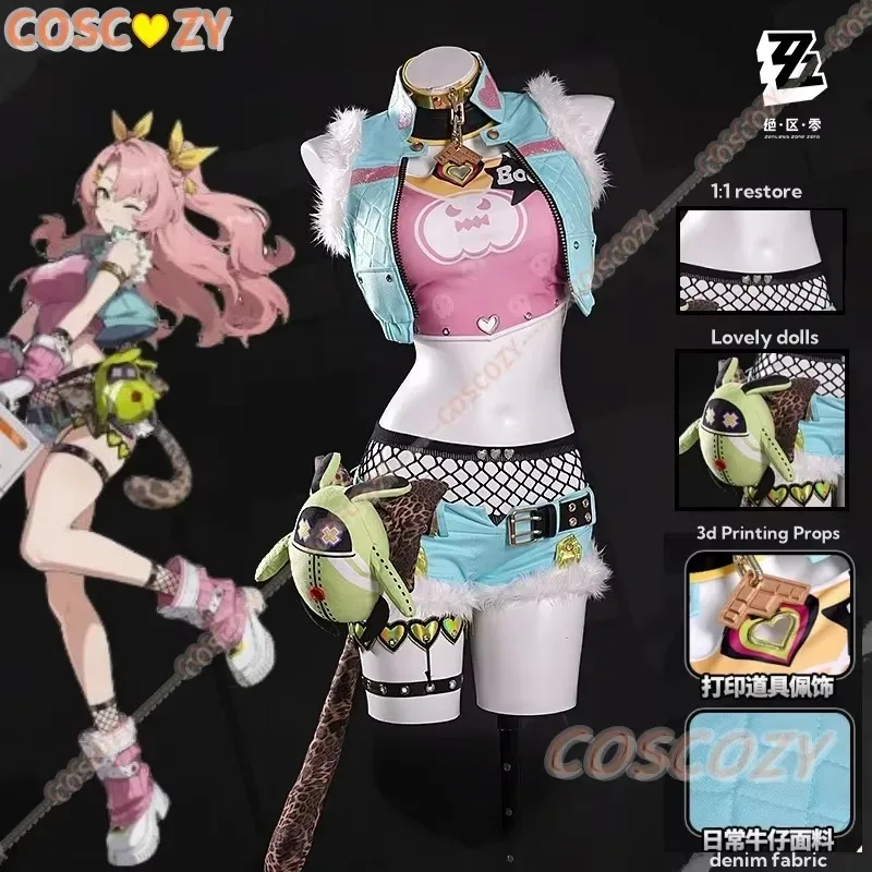 COSPLAY Nicole Demara ZZZ Zenless Zone Zero New Skin Costume Wig Full Set Lovely Halloween Comic-Con Woman Outfit Customized