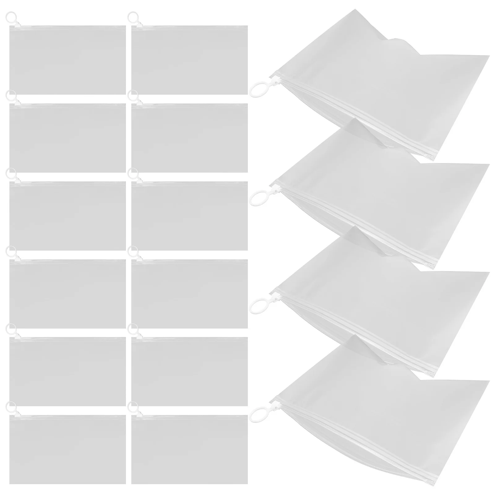 20pcs Plastic Pencil Case Large Capacity Stationery Storage Bag Reusable Washable Pouch For School Office Organizer Pencil