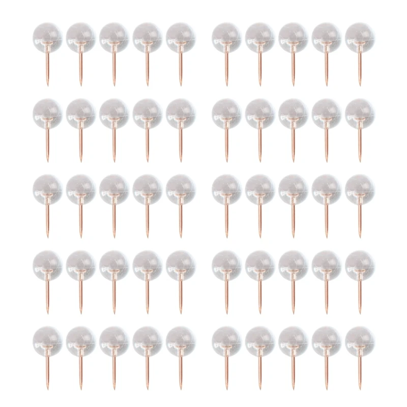 50/100 قطعة I-شكل دبابيس ضغط الكرة شكل دبوس الدبوس واضح خريطة دبوس ، دبابيس الخياطة لمشروع الخياطة DIY بها بنفسك مجوهرات الحرف