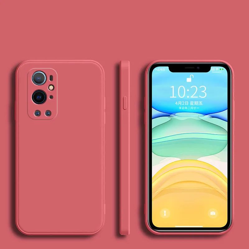 Luxury Square Soft Silicone Case on For OnePlus One Plus 10 9 9R 9RT 8 7 7T Pro Nord CE 2 5G Coque Solid Color Back Cover