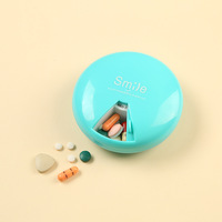 Portable Rotating Medicine Box Weekly Small Pill Organizer Compact Drug Storage Container for Daily Use 7 Days Splitter