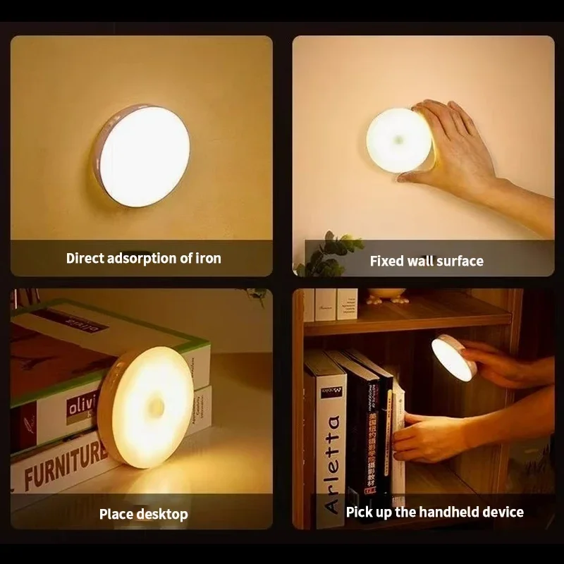 Human Body Sensing Night Light LED Automatic Lighting USB Charging Wireless Magnetic Night Light