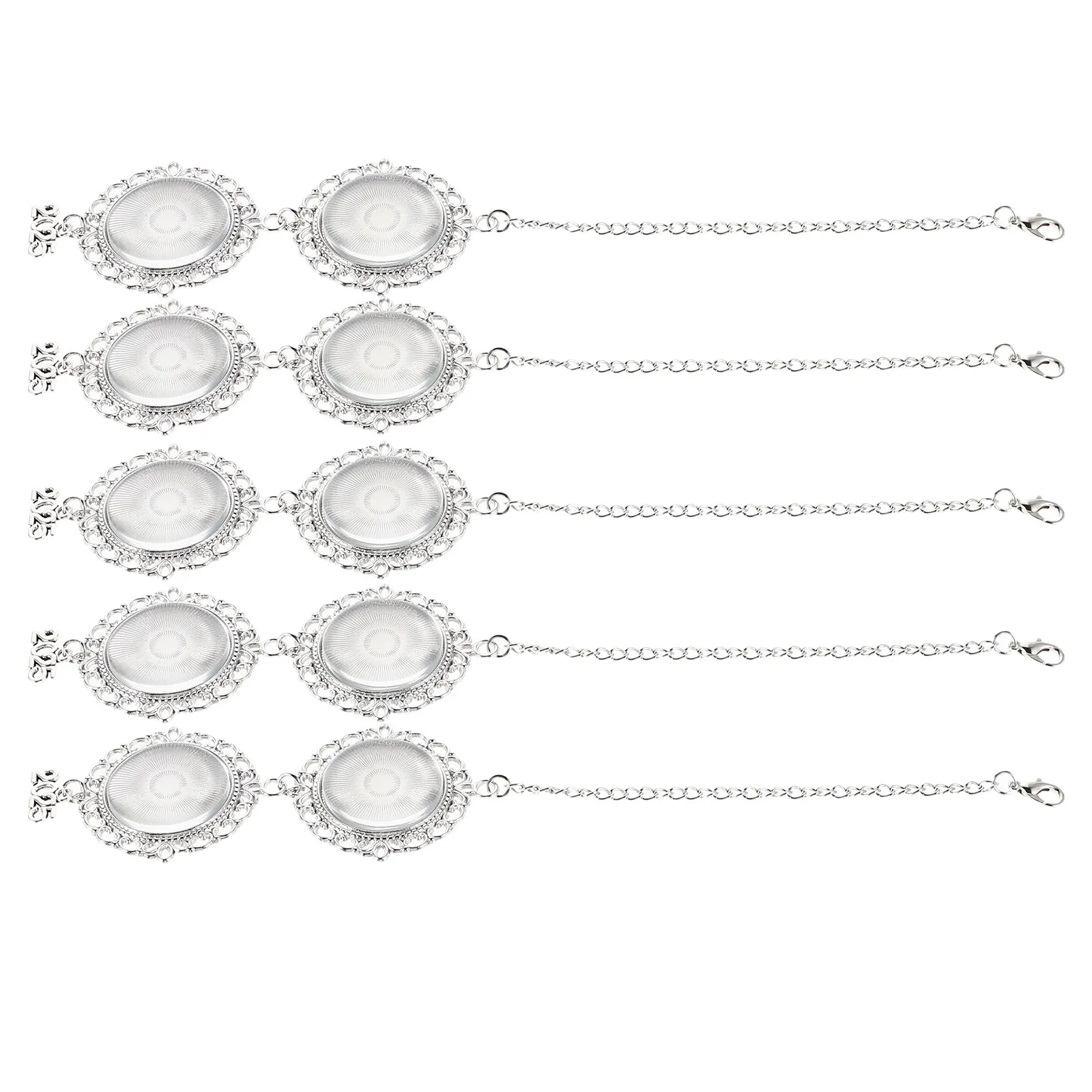 

5Pcs Graduation Cap Tassel Pendant Blank Bezel Tray Vintage Metal Memorial Photo Charm Class of 2025 Graduation Party Decoration