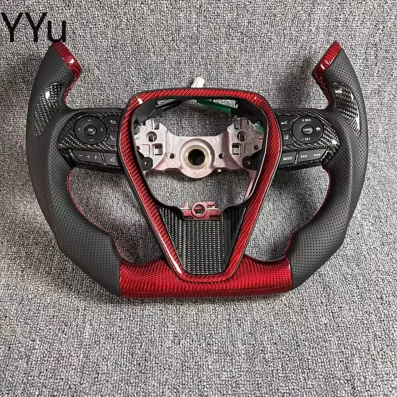 for Toyota Camry RAV4 Corolla 2018+ Real Carbon Fiber F1 Style Racing Steering Wheel Sport Car Accessories Auto Interior