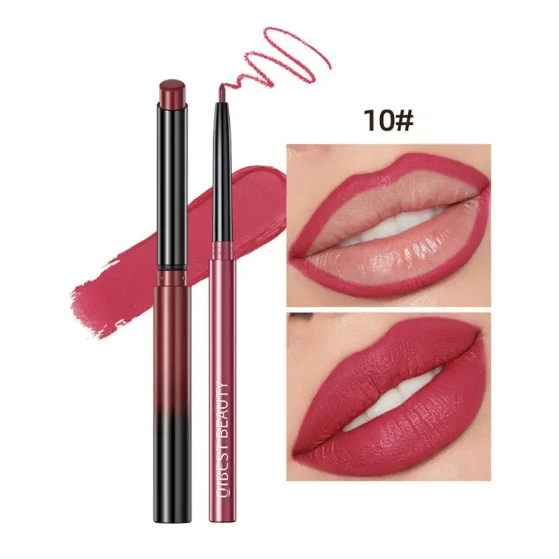 2 stücke Lippenstift Lip liner Stift Set matt Samt Lip Liner Bleistift Kontur Make-up sexy roten Lippenstift langlebige Kosmetik