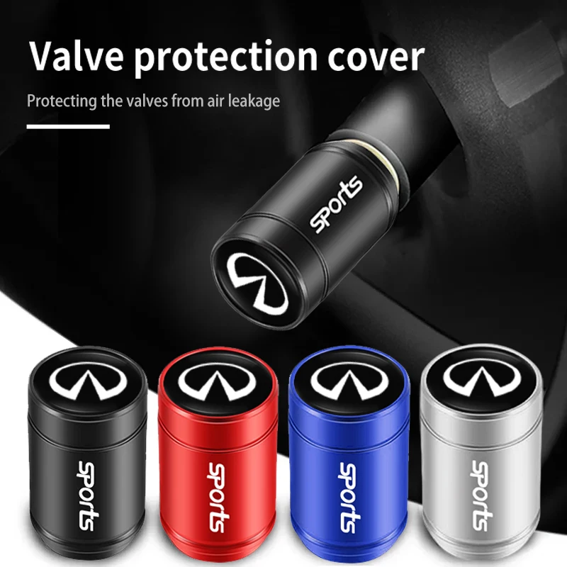 

4Pcs Metal Tire Valve Caps Car Dust Proof Cap For Infiniti M37 ESQ JX35 QX70 Q30 FX50 Q70 EX35 M35 FX45 QX30 G35 QX60 FX Q50L EX