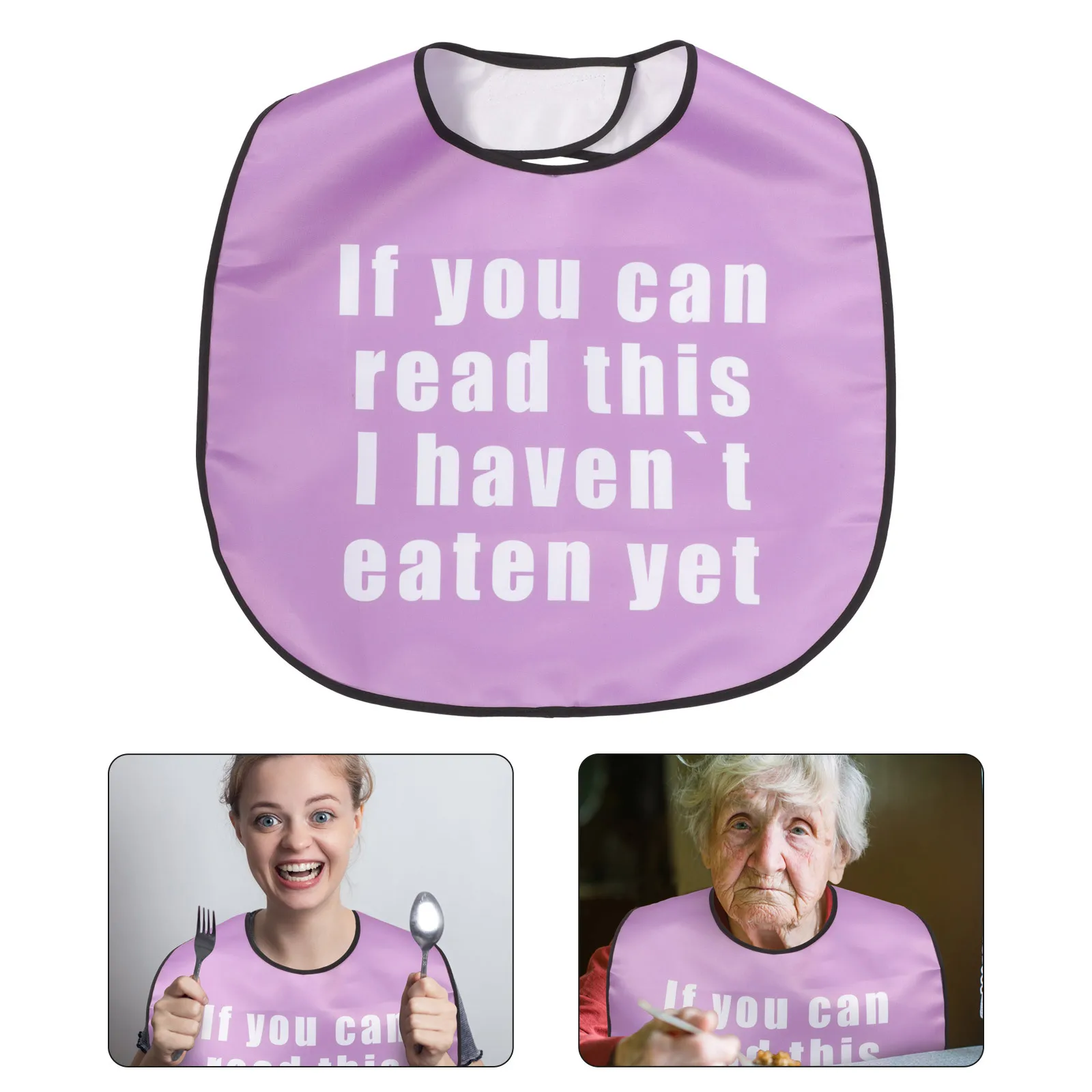 

Reusable Adult Bib for Elderly Polyester Food Eating Bib Washable Comfortable Lightweight Folding Design for Seniors with