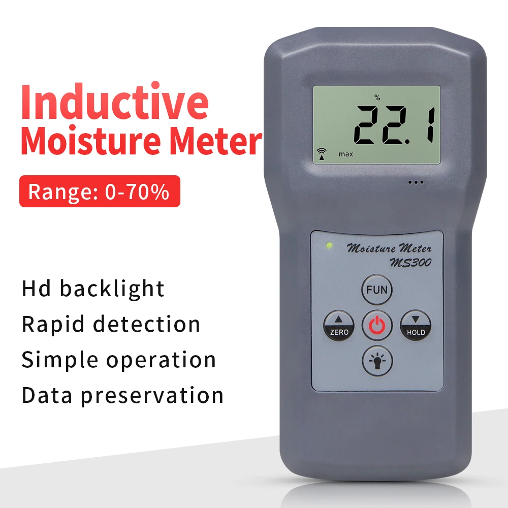 Professional Digital Moisture Meter for Measuring Moisture Content of Wood, Paper, Concrete, Bamboo, Carton and Textile