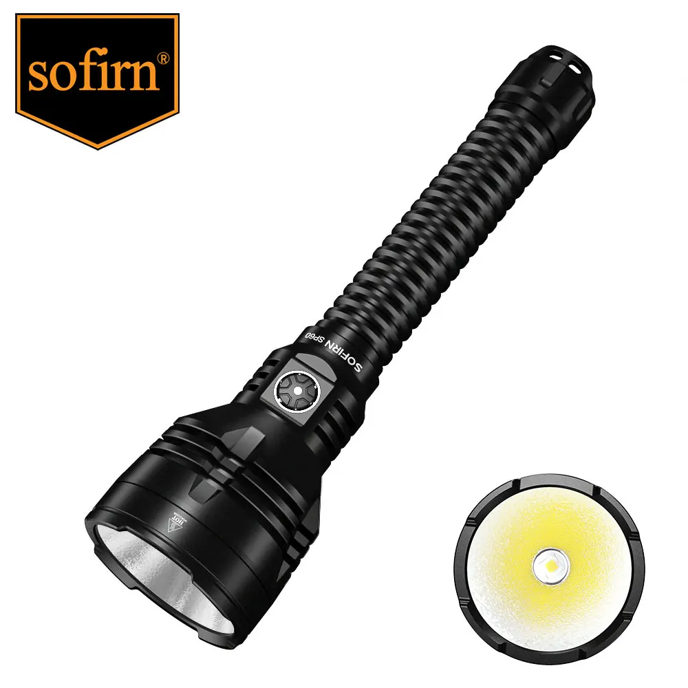 Sofirn SP60 6800lm XHP70.3 HI 21700 Powerful LED Light Type C Rechargeable Flashlight with Power Bank Torch IP68 ATR Beacon