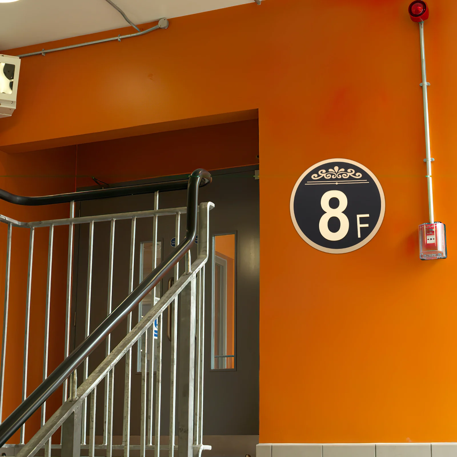 

Elegant Floor Sign 8F Plaque Number Plate Weather Resistant Clear Visible Easy Install Outdoor Indoor Use