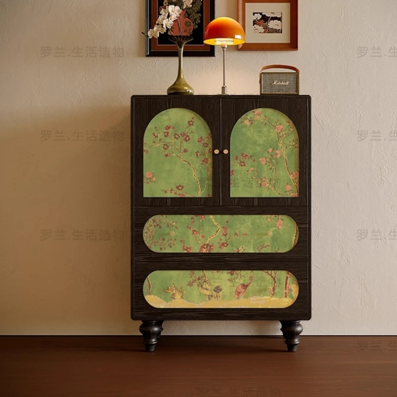 

Dining Storage Cabinet Vintage Standing Drawers Display Living Room Cabinet Black Door Vitrine Salon Meuble Home Furnitures