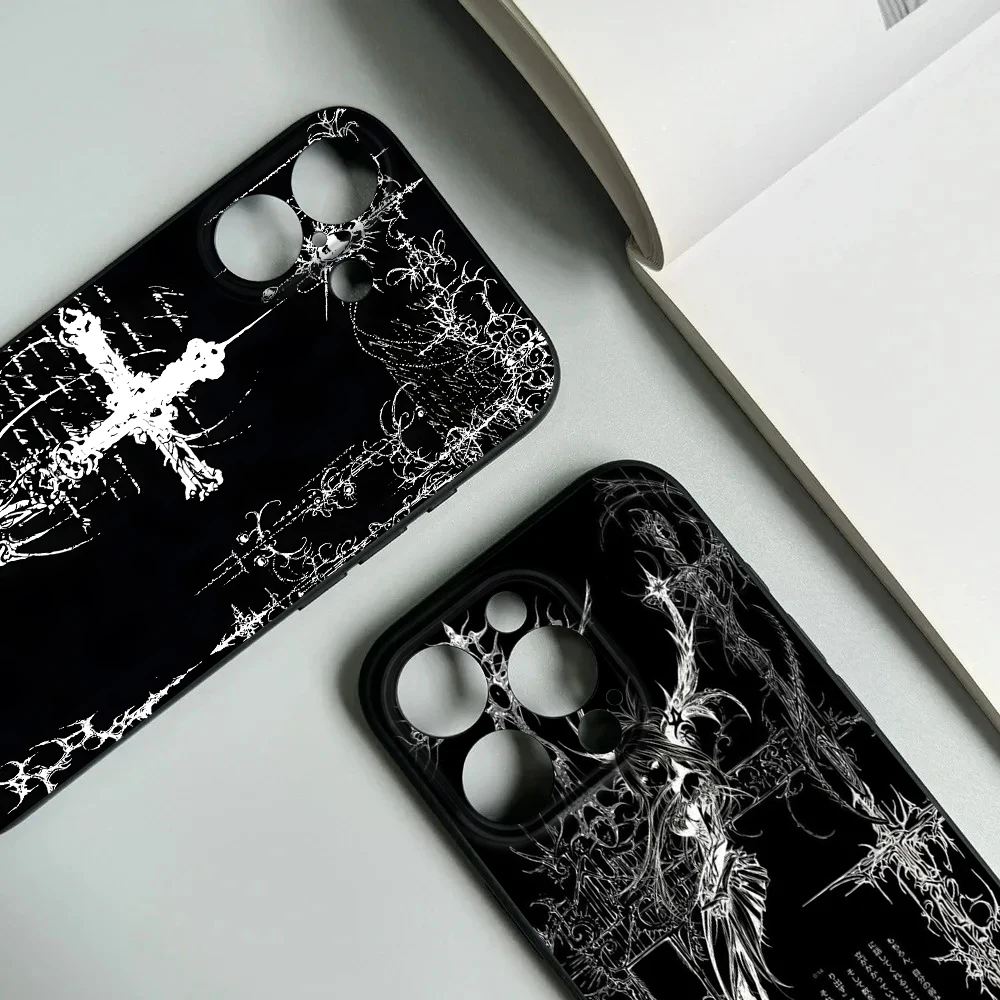 Cool Black Gothic Cross Phone Case For Xiaomi Mi 15T 15 14T 13 12 12T Poco X7 X5 F5 F7 M5 M7 X4 M4 M3 Lite Ultra Pro 4G 5G Back - view 3