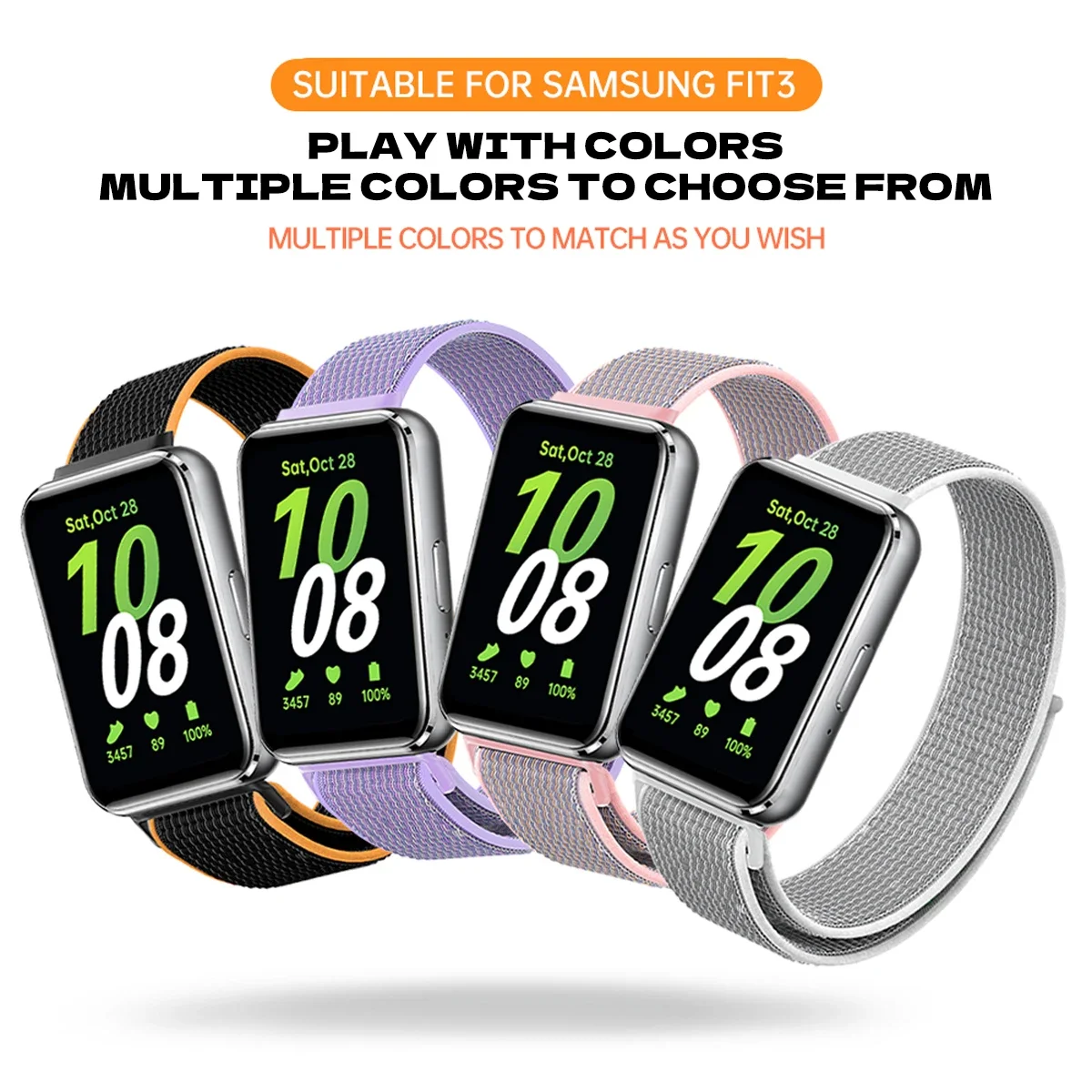 Nylon Loop Strap for Samsung Galaxy Fit 3 Adjustable Elastic Bracelet Watchband for iWatch Samsung Galaxy Fit3 Band Accessories image 4
