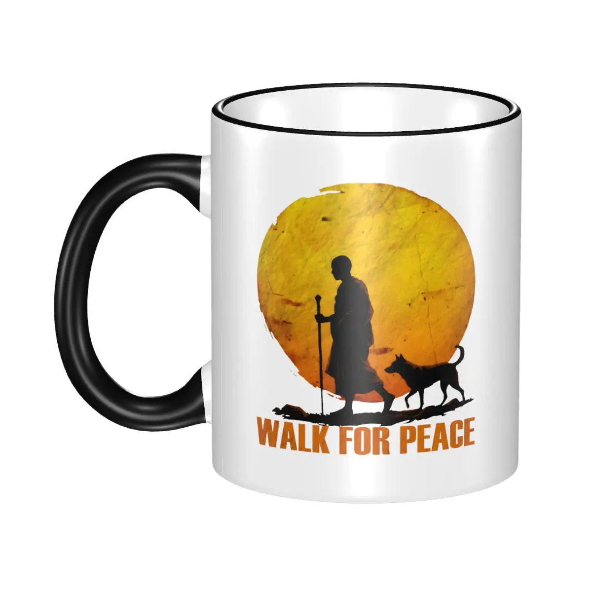 

Walk For Peace Harmony Gift Mug for Kids Adult Kawaii Coffee Cup Present for Office