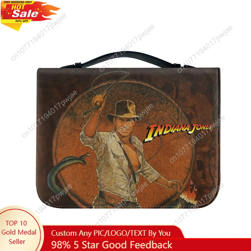 

Indiana Jones Raiders of The Lost Ark Bible Bags Christian Gifts Cover Bible Pack Waterproof Leather Bag Pockets Package Case