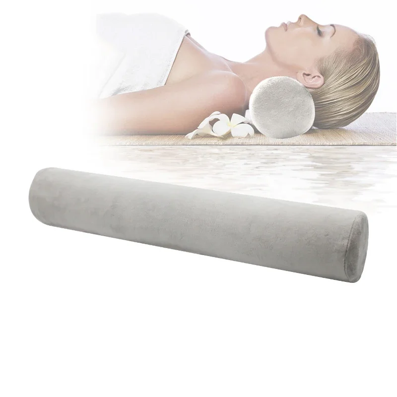 

55*9cm Column Sleep pillow Beding Neck Pillow Ergonomic Design Velvet Fabric Roll Bat Memory Foam Neck Pain Orthopedic Cushion