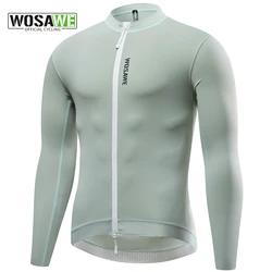 WOSAWE Men Cycling Jersey Long Sleeve Breathable Quick Dry Summer Biking Riding Sports Bicycle Shirts Long Jersey