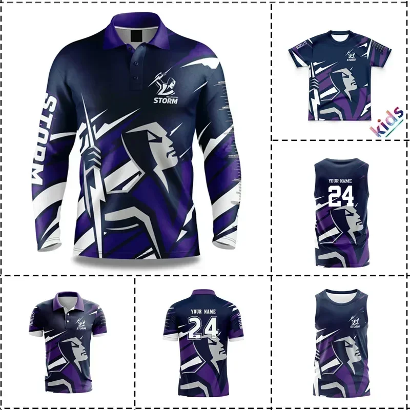 Customization 2024 Melbourne Storm Fishing Shirt Rugby Jersey - Men's Size: S-5XL（Print Custom Name Number）