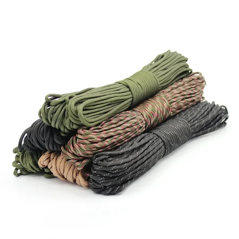 

7-Cores 550 Paracord Rope 5 15 30 M Dia.4mm Cord Outdoor Camping Survival Lanyard Parachute Hiking Tent Accessories