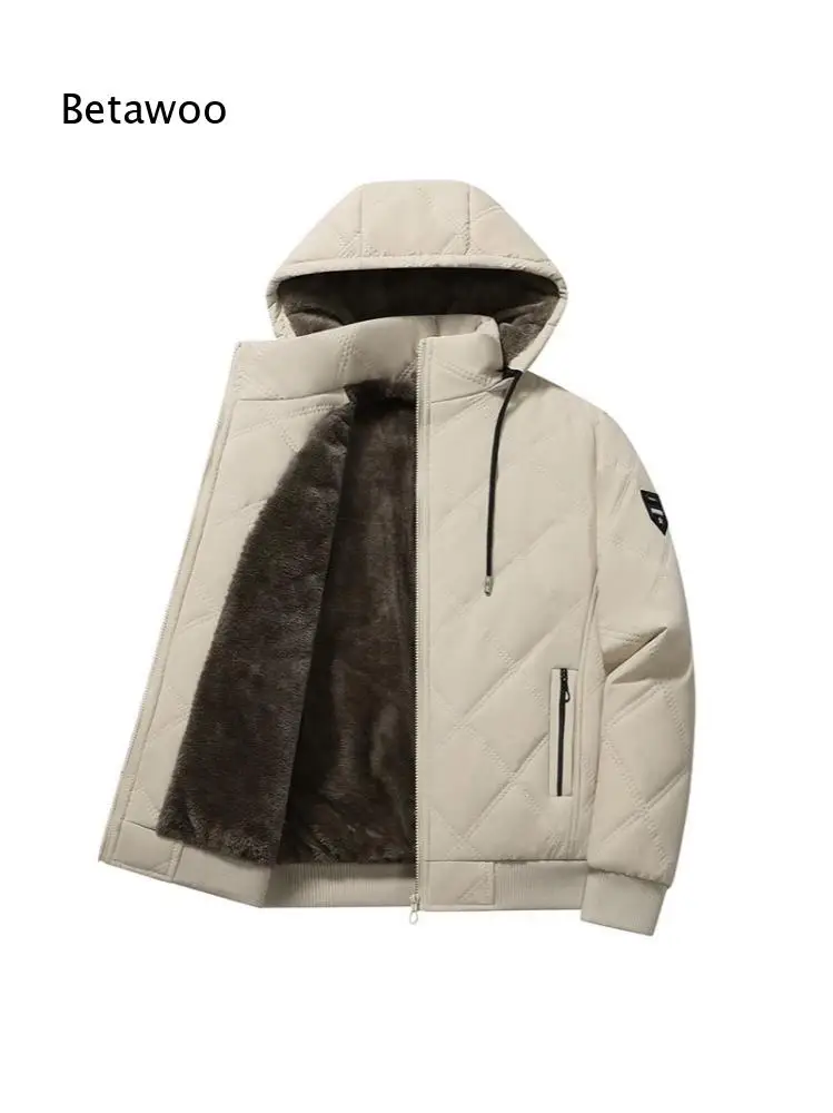 Casual Mens Zip Up Hooded Warm Outer Coat Thick Fleece Inner Fabric Rib Cuffs Suitable for Daily Travel and Outdoor Activities