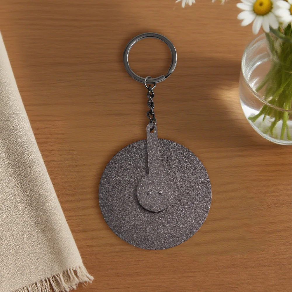 Hollow Bow Flower Basket Keychain Cartoon Character Pattern Rotatable Disc Pendant Anime Peripheral Key Ring Decoration Gift view 5