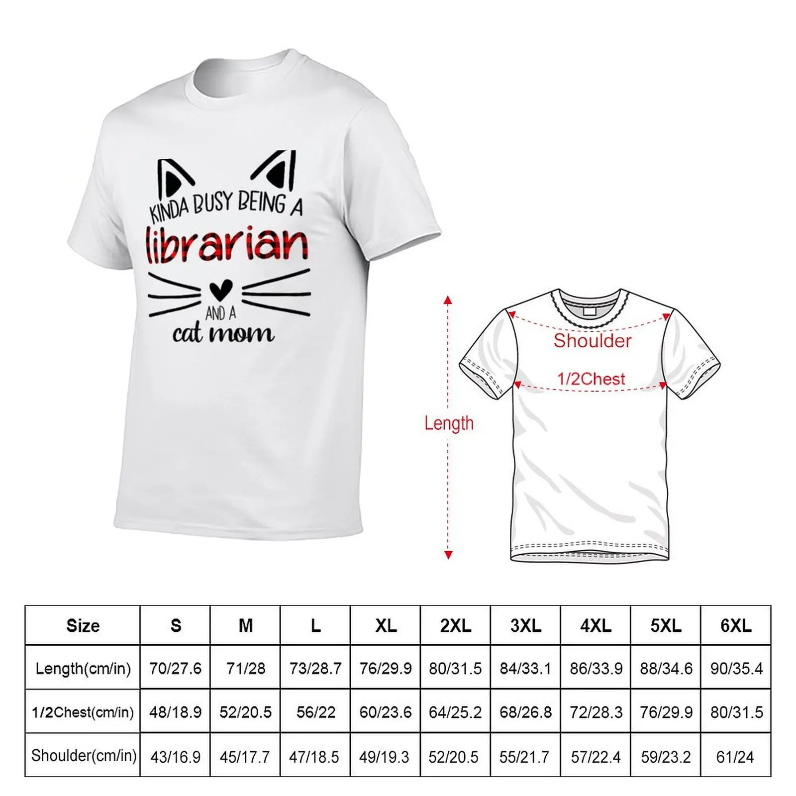 Kinda Busy Being A Librarian And A Cat Mom T-Shirt Large Size Short Sleeve T-Shirt view 2