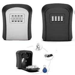 Key lock box wall-mounted key safe weatherproof No. 4 combination key storage lock box indoor and outdoor password key box