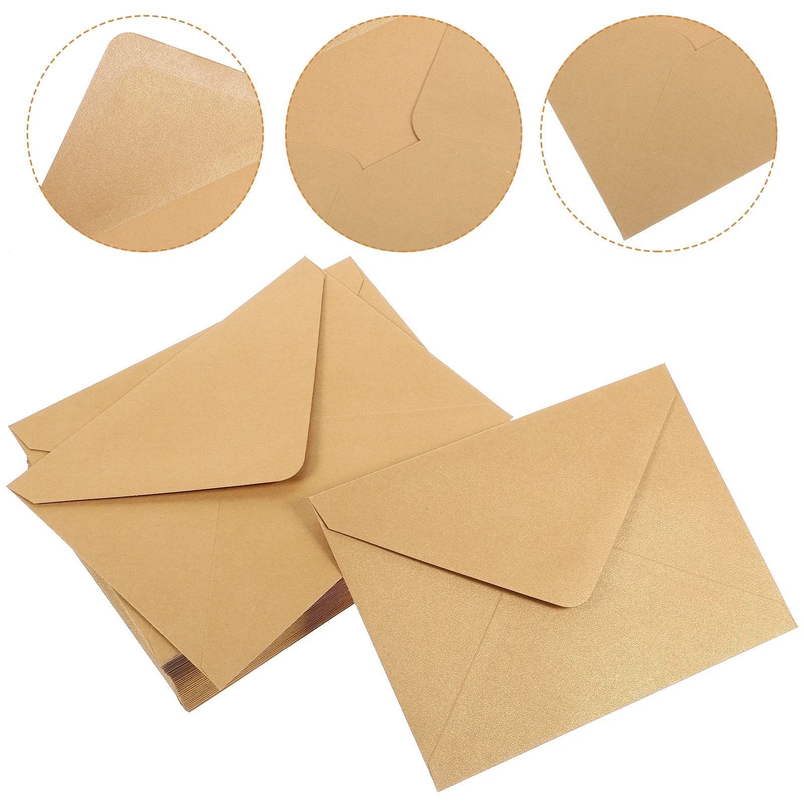 

50Pcs Elegant Thick Mini Envelopes Small Cards for Invitations Vintage Style Wedding Party Birthday Holiday Envelopes
