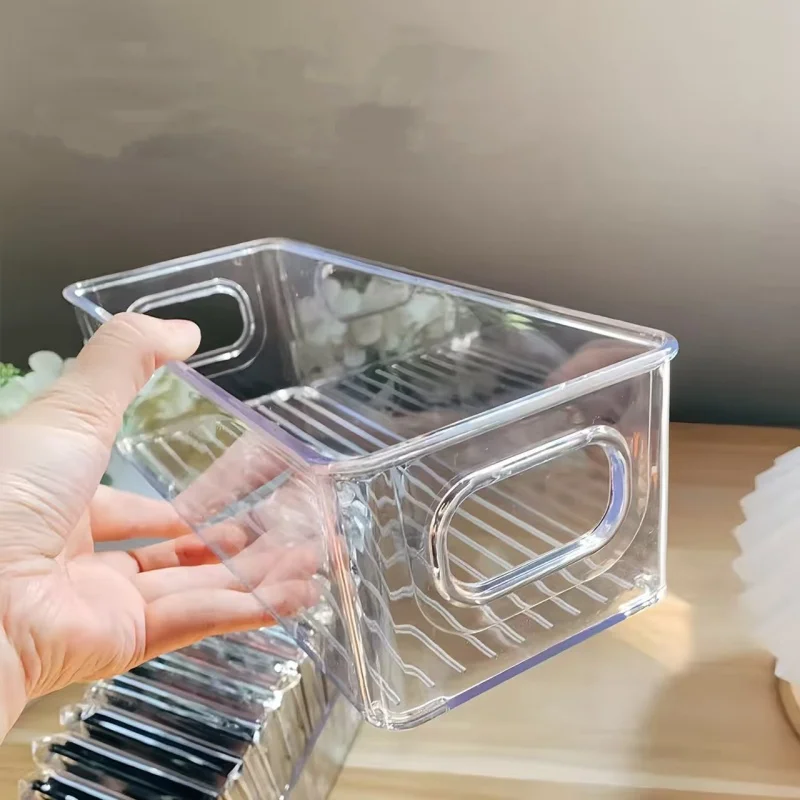 1Pc/Transparent Acrylic Storage Box Rectangular Desktop Organizer Box Large Capacity Light Luxury Simple Storage Box