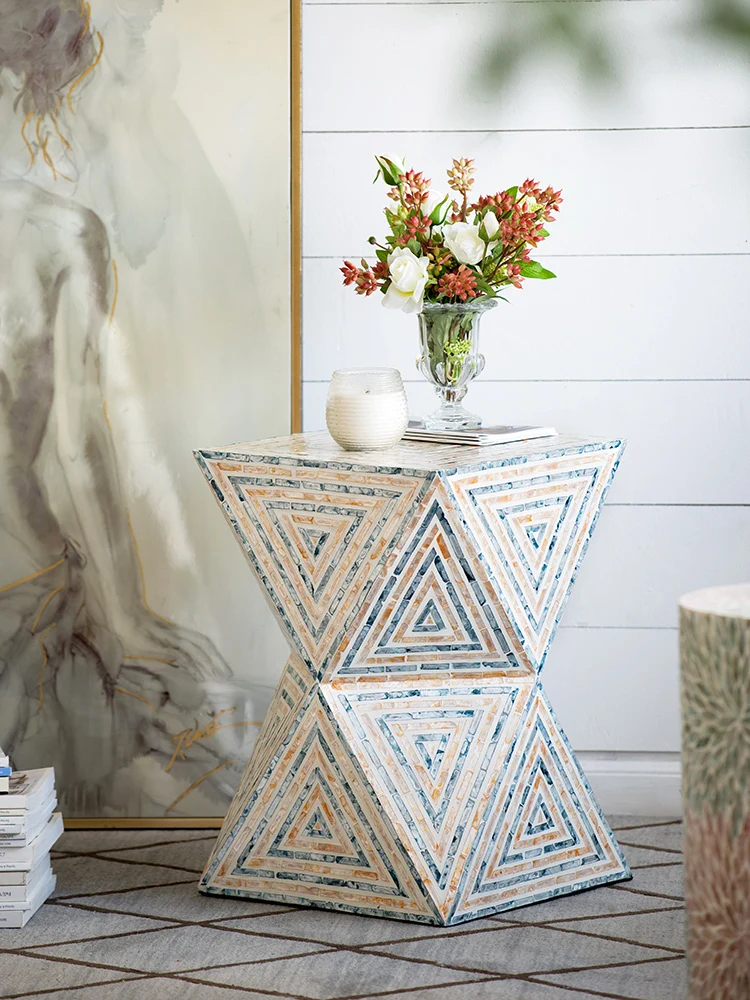 decorative shell edge table, living room sofa corner table, Nordic modern simple creative coffee table