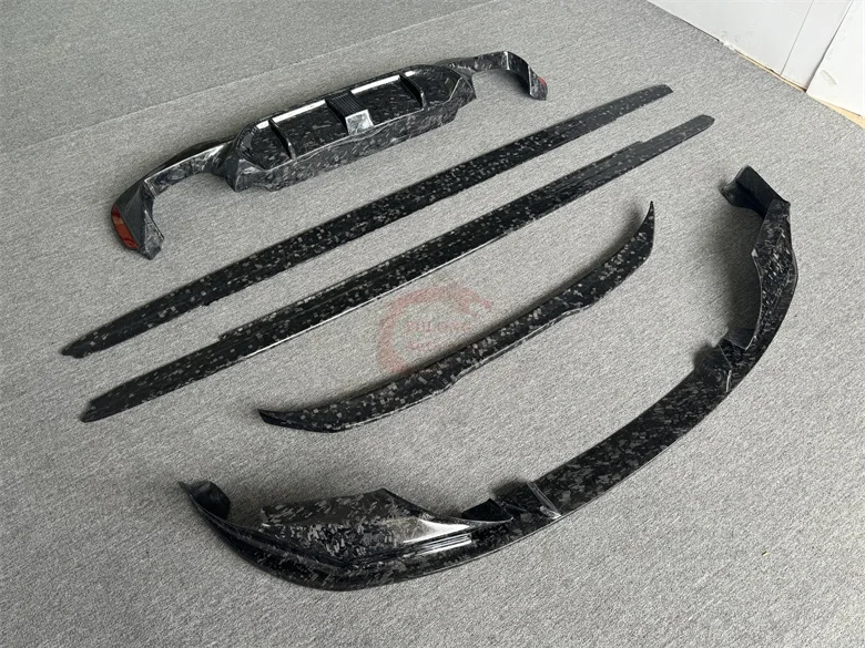 

Для BMW M5 F90 Обновление кованого углеродного волокна, 3D-стиль, передняя губа, боковая юбка в стиле MP, задний диффузор, задний спойлер, комплект кузова в стиле Pro