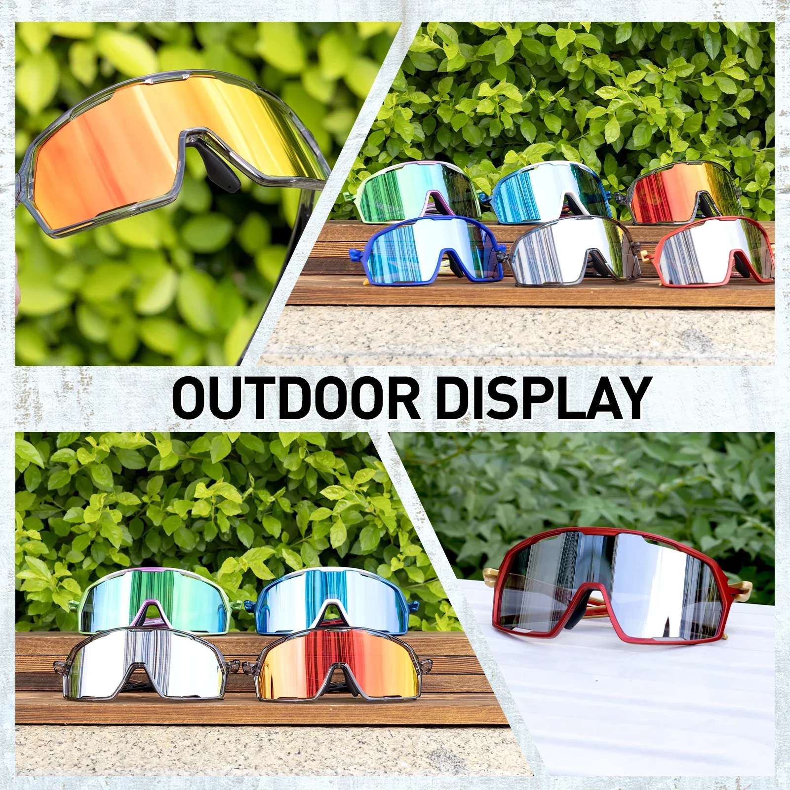 Kapvoe Neue Sonnenbrille für Herren Sport UV400 Fahrradbrille MTB Mountainbike Fahrradbrille Damen Schutzbrille Straßen-Speedskating – Detail 15