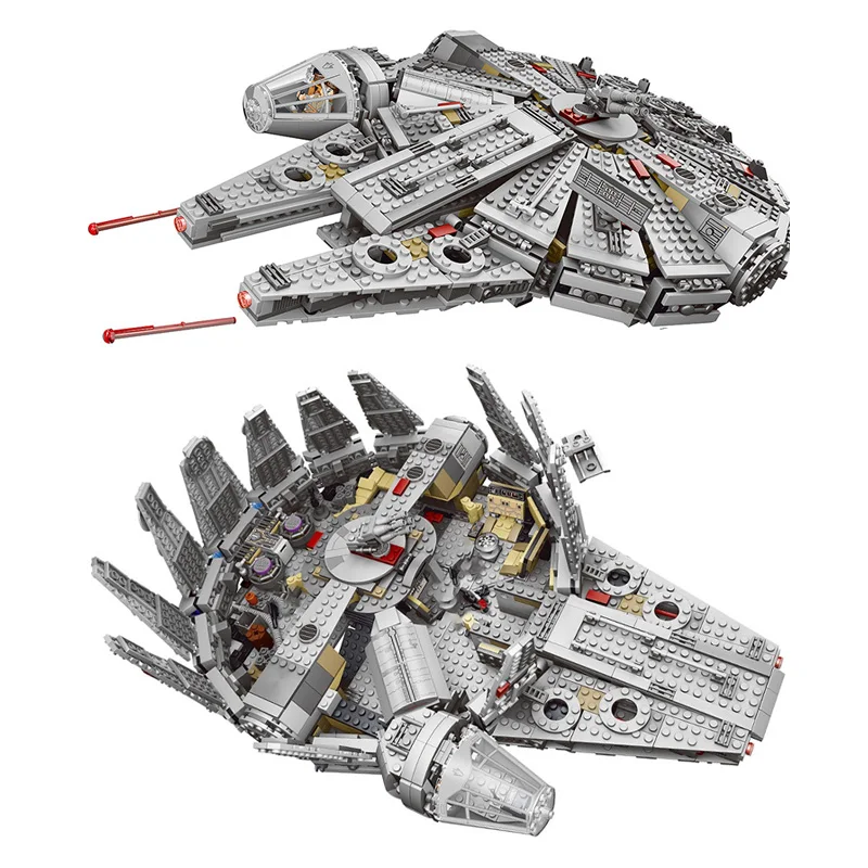 Neue Raumschiff Ziegel Sterne Kämpfer Raum Für Millennium Set Falcon Schiff 75105 Modell Bausteine Kit Spielzeug Für Kinder