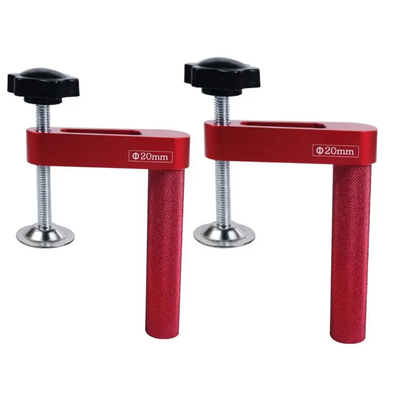 

2Pcs Dog Hole Clamp Woodworking Bench Stop Bench Dog Clamp Aluminum Alloy Desktop Fixed Clip - Hold Down Clamps-AT36