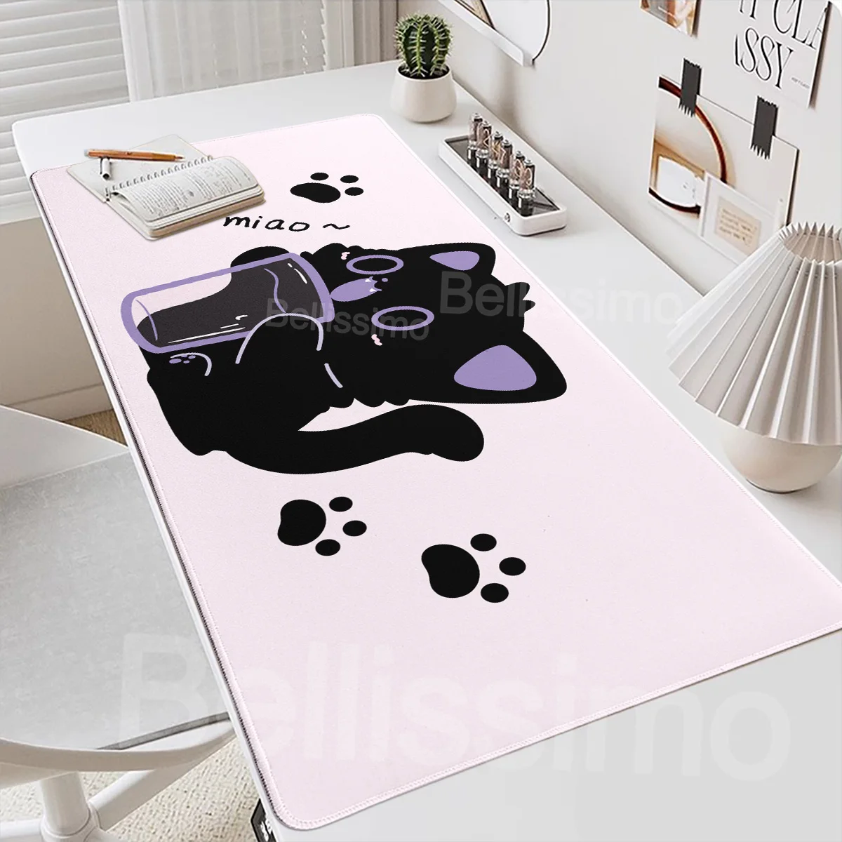 

Purple Black Cat Quick Delivery Keyboard Pad Locking Extended Mouse Pad Accessories Balcony Entrance Living Room Bedroom Carpet