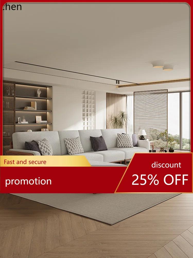 

ZML Solid Wood Sofa Large Apartment Modern Simple Corner Fabric Sofa Living Room Furniture