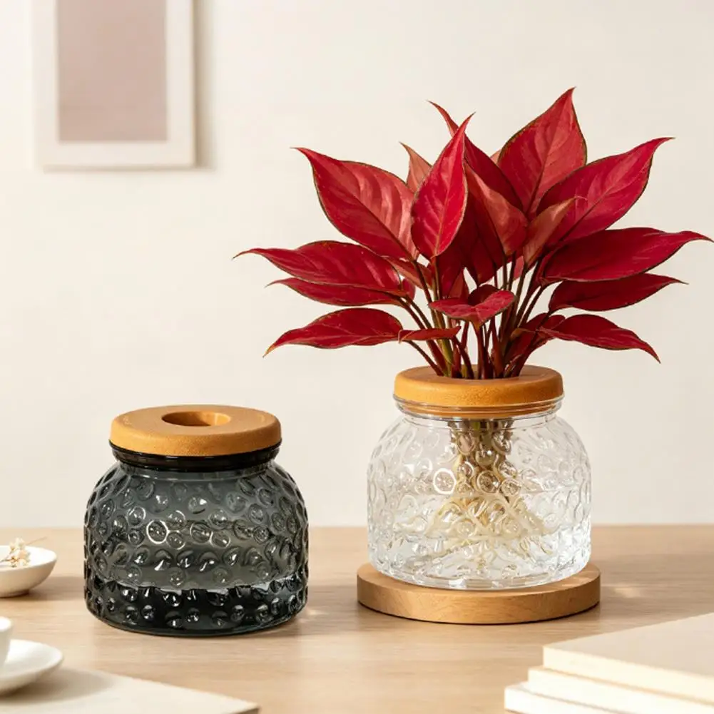 Hydroponic Plant Vase Decorative Flower Pot Hammered Texture Hydroponic Vase Modern Plastic Plant Container Decorative for Home
