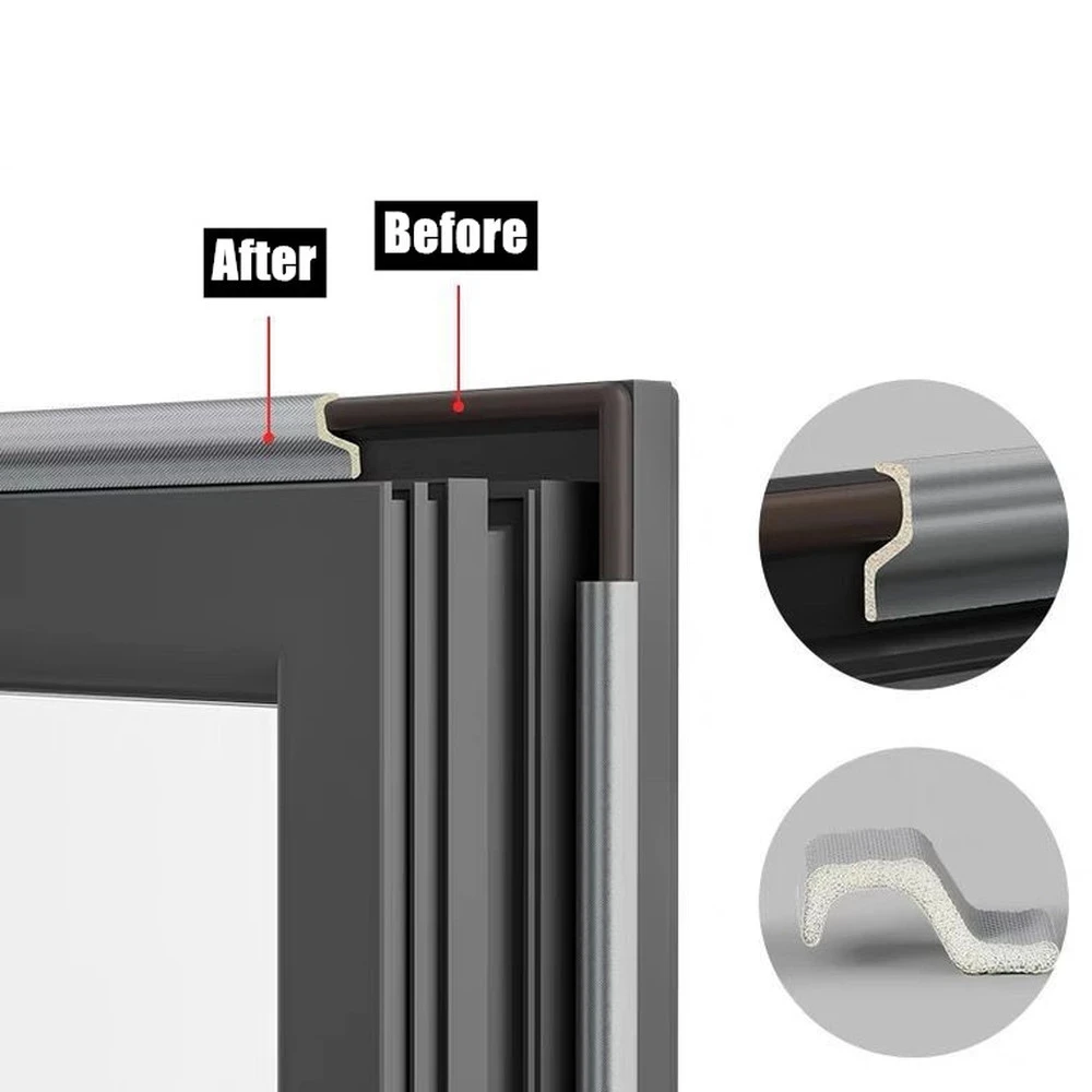 40M Self-Adhesive Window Door Seal Strips Acoustic Insulation Foam Windproof Tape S Type Weather Stripping Door Gap Filler