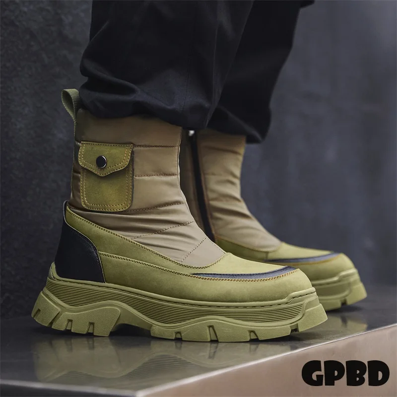 

GPBD Men's Winter High-Top Filled Comfortable Snow Boots 2025 Autumn Thick and Warm Anti-Chilly Thick Bottom Boots