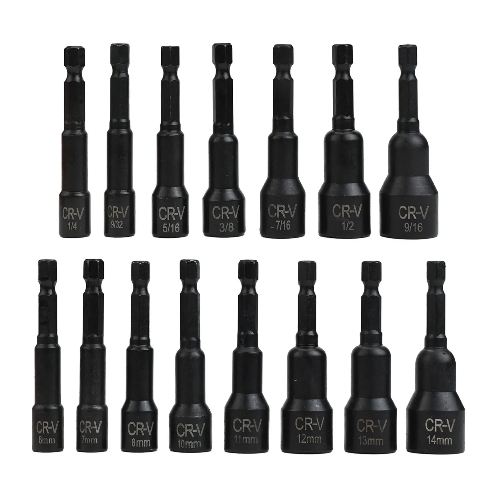 

15Pcs Magnetic Nut Driver 1/4inch-9/16inch Metric 6mm-14mm For Impact Nut Driver 2025 Hot Sale Brand. New And High Quality