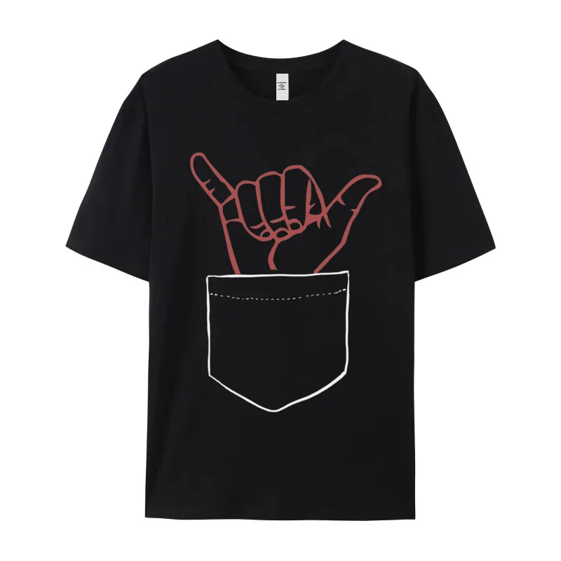 Graphic Hang Loose BJJ Pocket T Funny T Shirt Crew Neck 100% Cotton Mens Tops Tees Short Sleeve VALENTINE DAY Funny T Shirt