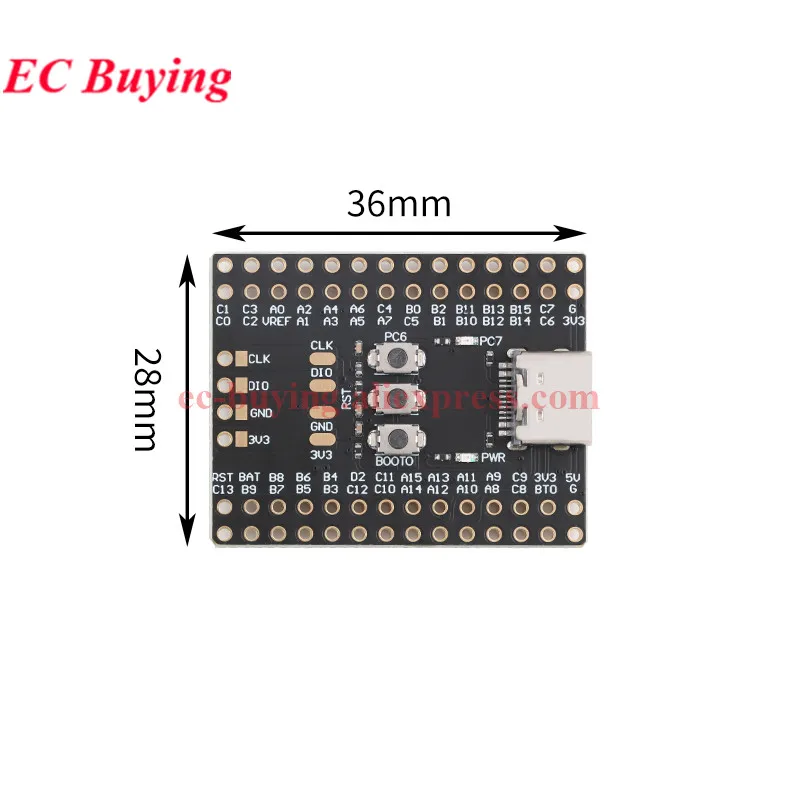 1-20 szt. STM32F103C6T6 STM32F103C8T6 CH32V103C8T6 STM32F103RCT6 STM32F401RCT6 STM32F401RET6 CH340 Mini ARM Core Development Board — zdjęcie produktu 6